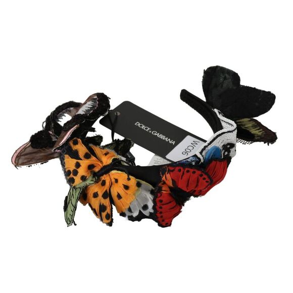 Dolce & Gabbana Tiara Floral Butterfly Sequin Diadem Women's Headband